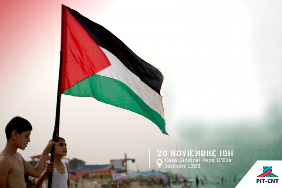 Por primera vez el PIT-CNT realiza ceremonia protocolar en el Día Internacional de Solidaridad con Palestina